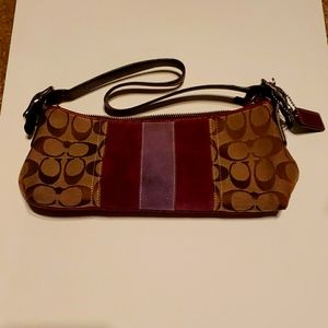 Plum Purple and Brown Coach Clutch
